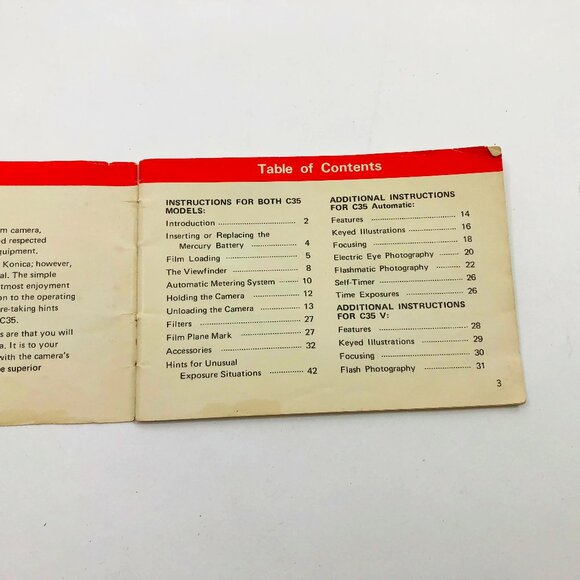 KONICA C35 INSTRUCTION BOOK Great Condition - Picture 4 of 5